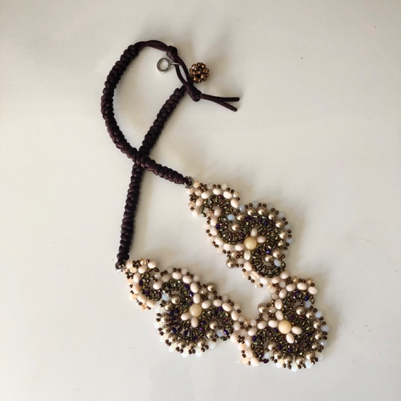 Beaded & Silk Woven Cord Necklace by Rush Denis & Charles - Picture 11 of 11